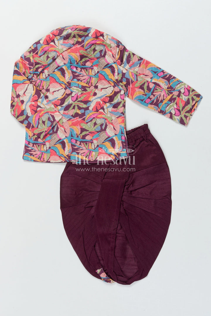 The Nesavu Boys Dothi Set Baby Boy Dhoti Kurta Set for Festive Functions and Cultural Days Nesavu Nesavu baby boy dhoti kurta set for festive events and ethnic school functions