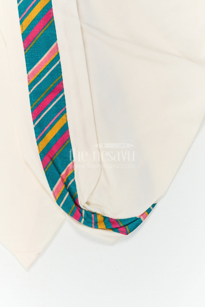 The Nesavu Boys Dothi Set Baby Boy Dhoti Set for Festive Celebrations and Traditional Functions Nesavu Nesavu Baby Boy Dhoti Set For Festive Celebrations With Floral Digital Print Top And Traditional Styling