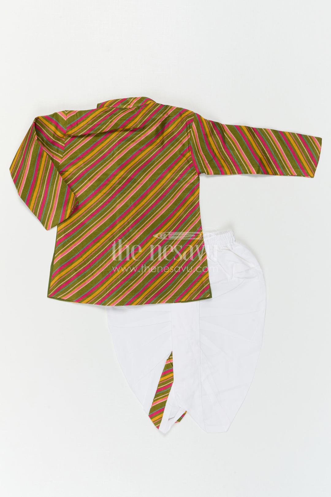 The Nesavu Boys Dothi Set Baby Boy Dhoti Set for Festive Occasions and Traditional Outings Nesavu Nesavu Baby Boy Dhoti Set For Festive Occasions With Digital Print Top And Comfortable Traditional Wear