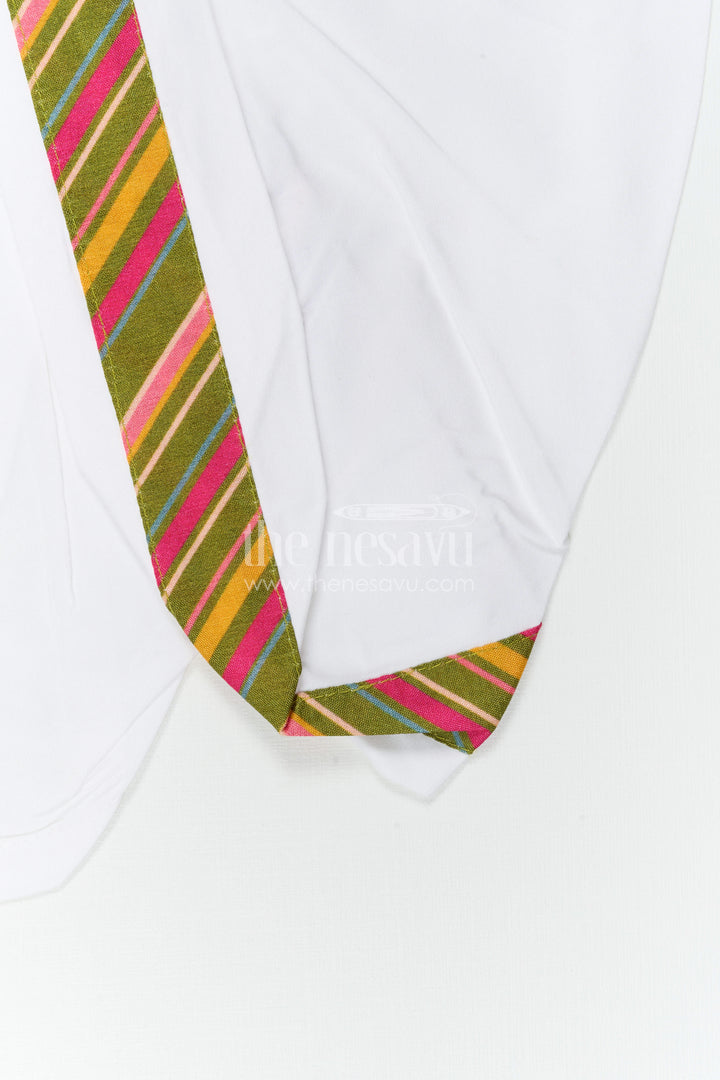 The Nesavu Boys Dothi Set Baby Boy Dhoti Set for Festive Occasions and Traditional Outings Nesavu Nesavu Baby Boy Dhoti Set For Festive Occasions With Digital Print Top And Comfortable Traditional Wear
