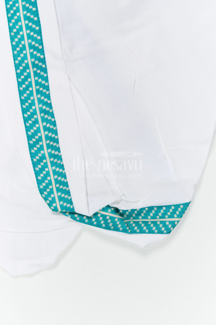 The Nesavu Boys Dothi Set Baby Boy Dhoti Set for Traditional Functions and Festive Wear Nesavu Nesavu Baby Boy Dhoti Set For Festive Wear With Digital Print Top And Comfortable Ethnic Styling