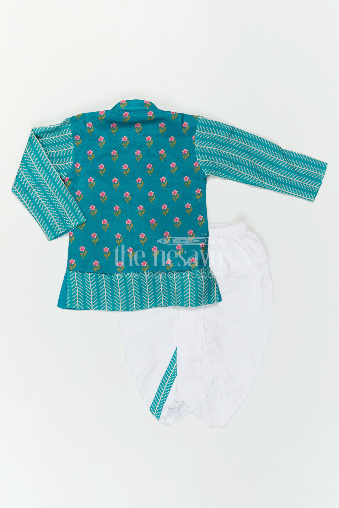 The Nesavu Boys Dothi Set Baby Boy Dhoti Set for Traditional Functions and Festive Wear Nesavu Nesavu Baby Boy Dhoti Set For Festive Wear With Digital Print Top And Comfortable Ethnic Styling