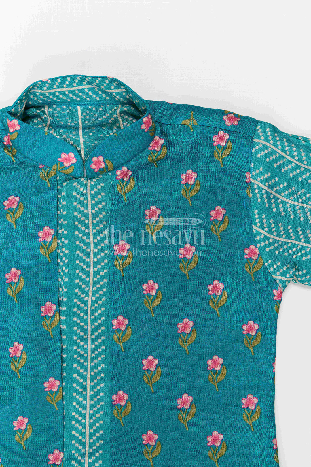 The Nesavu Boys Dothi Set Baby Boy Dhoti Set for Traditional Functions and Festive Wear Nesavu Nesavu Baby Boy Dhoti Set For Festive Wear With Digital Print Top And Comfortable Ethnic Styling