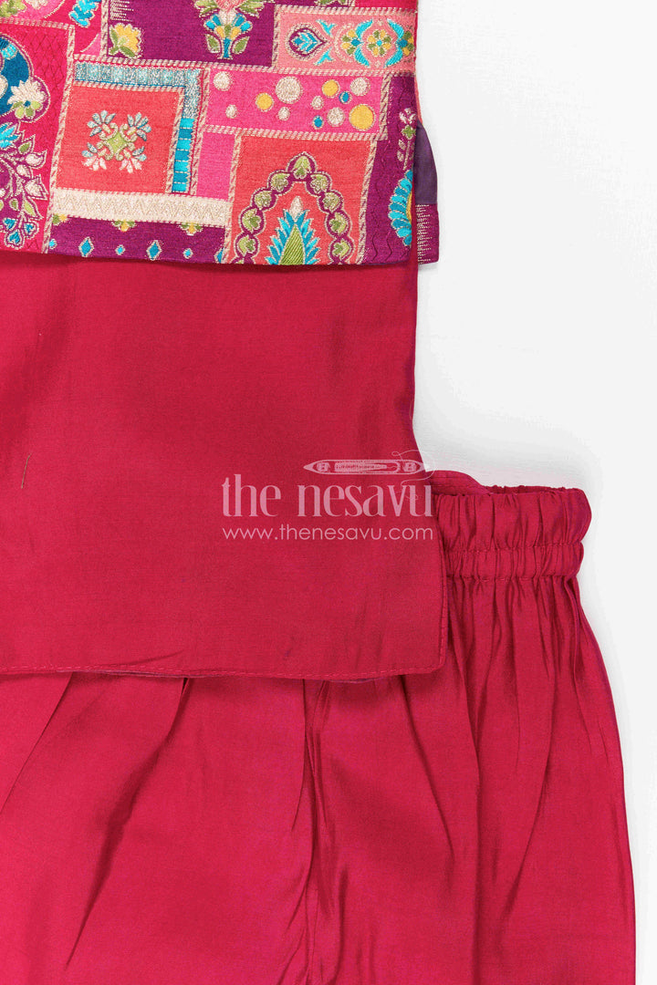 The Nesavu Boys Jacket Sets Baby Boy Ethnic Jacket Set for Festive Weddings and Celebrations Nesavu Nesavu Baby Boy Ethnic Jacket Set With Printed Designer Jacket For Festive Weddings And Celebrations