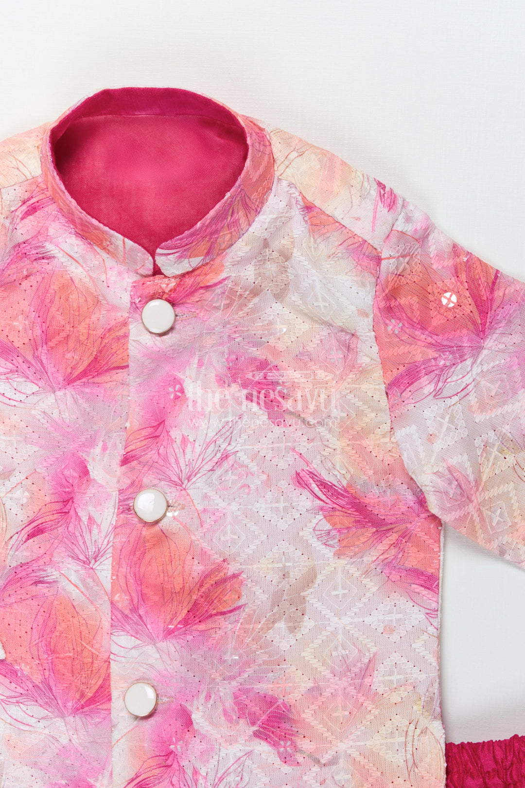 The Nesavu Boys Kurtha Set Baby Boy Kurta Set for Festive Photoshoots and Cultural Outings Nesavu Nesavu baby boy kurta set with digital prints for photoshoots and festive outings