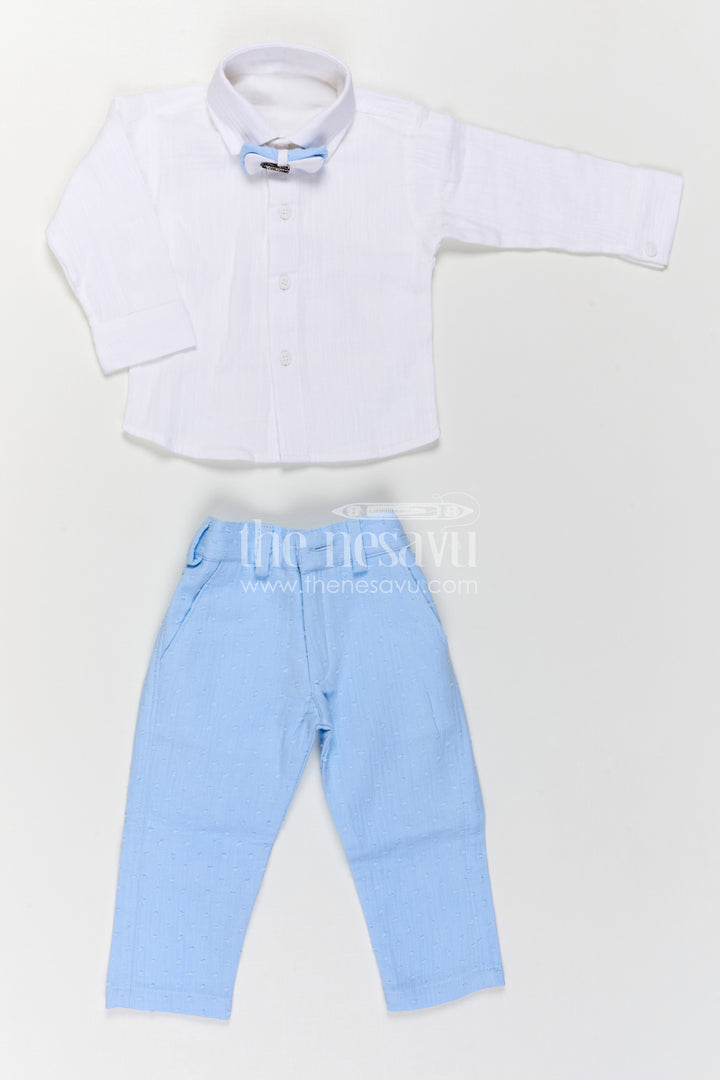 The Nesavu Boys Casual Set Baby Boy Outfit for Birthday Parties and Special Occasions Nesavu Nesavu Baby Boy Muslin Cotton Outfit For Birthday Parties With Waistcoat And Pant Set