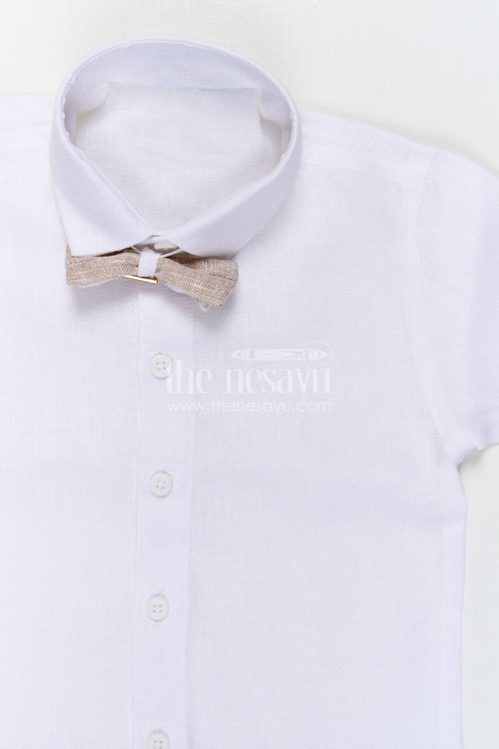 The Nesavu Boys Casual Set Baby Boy Outfit for Weddings and Formal Celebrations Nesavu Nesavu Baby Boy Formal Outfit For Weddings With Cotton Shirt Striped Jacket And Pant Set