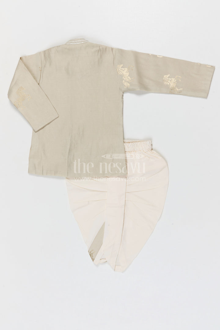 The Nesavu Boys Dothi Set Baby Boy Traditional Dhoti Set for Naming Ceremony and Temple Visit Nesavu Nesavu baby boy traditional dhoti set for naming ceremony temple visits and festive celebrations