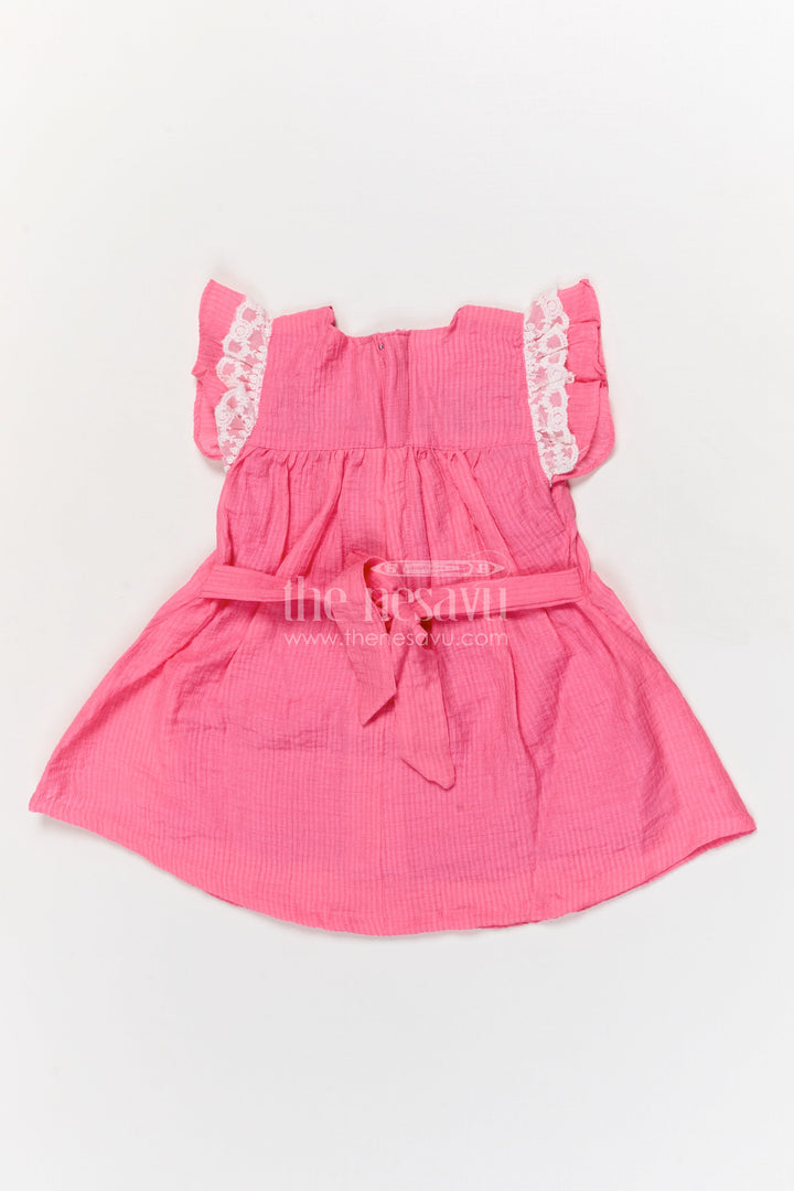 The Nesavu Baby Cotton Frocks Baby Cotton Frock with Embroidery for Daily Wear and Outings Nesavu Nesavu baby cotton frock with embroidery and lace sleeves for everyday comfort and play