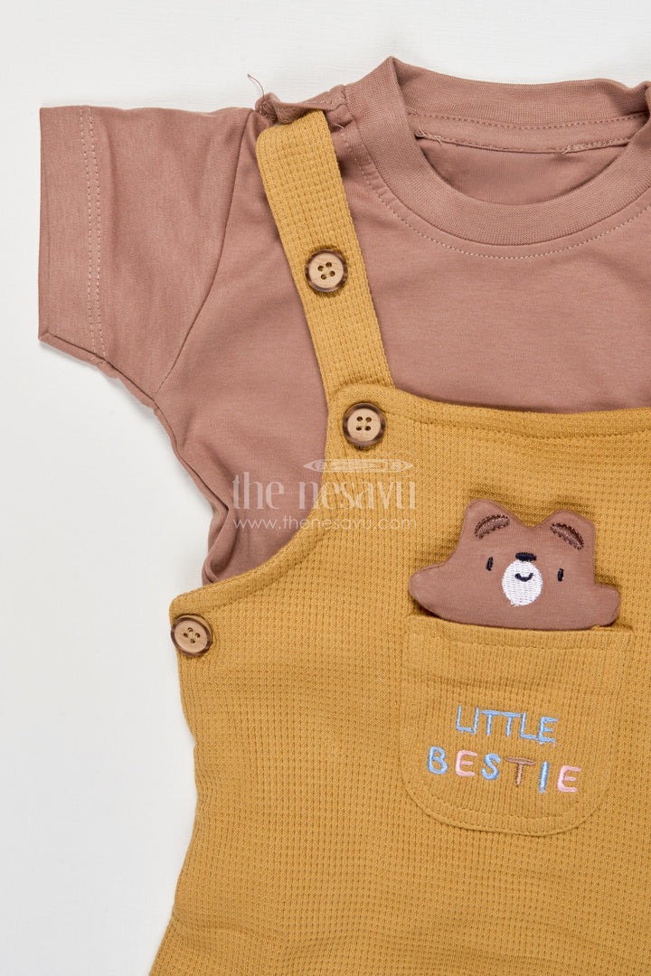 The Nesavu Baby Dungarees Baby Dungaree and Tee Cotton Set for Outings and Everyday Style Nesavu Nesavu baby cotton dungaree set printed tee everyday wear comfortable outings