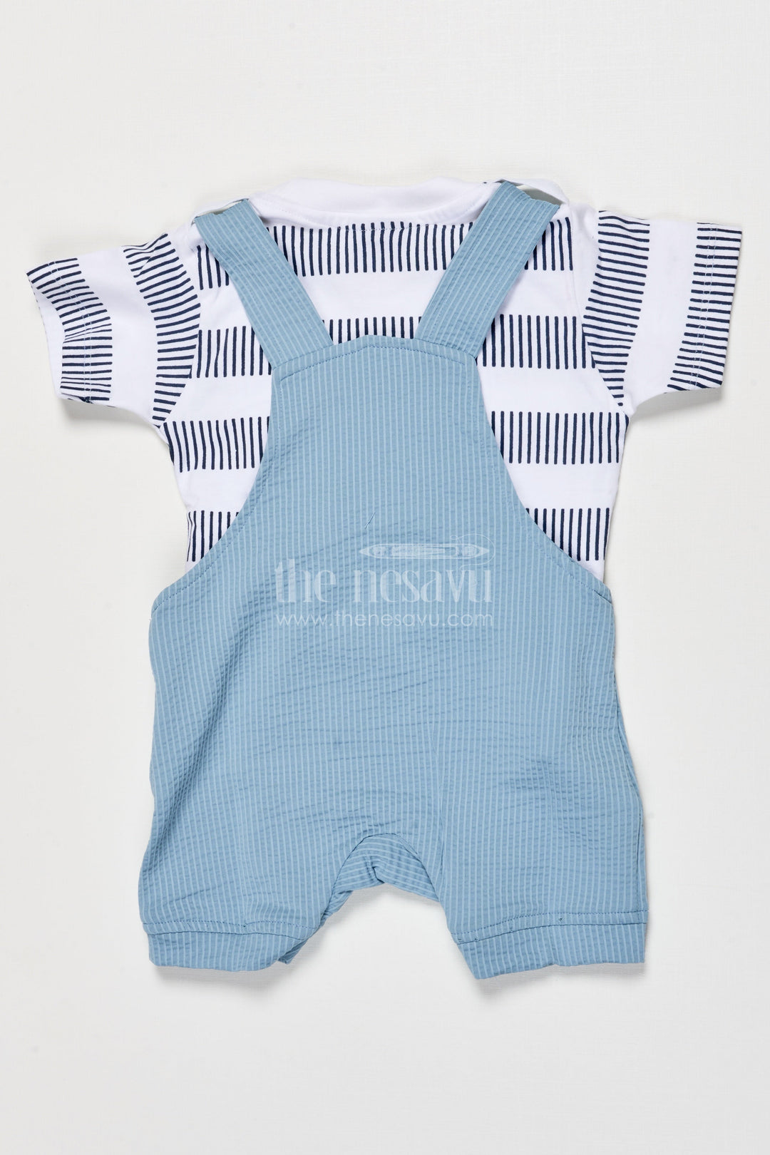 The Nesavu Baby Dungarees Baby Dungaree Set with Embroidered Bear Motif for Daily Cuteness Nesavu Nesavu embroidered baby dungaree cotton set bear motif  perfect everyday outings play