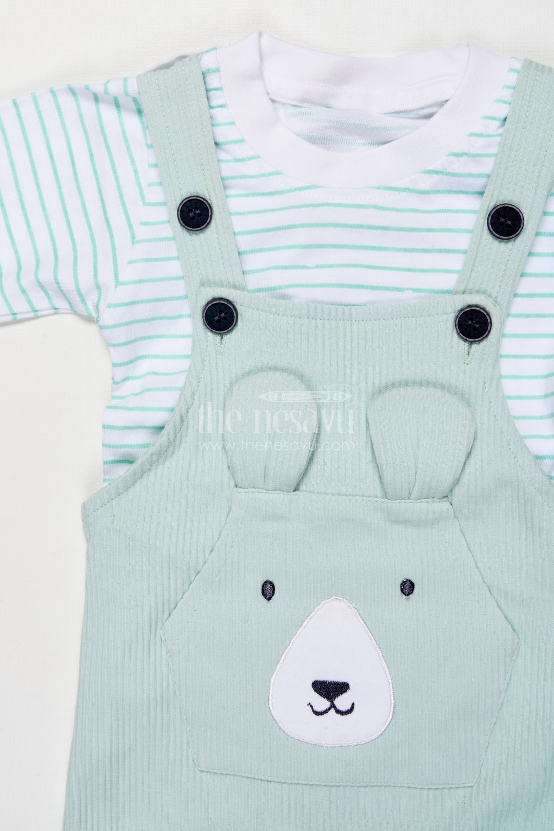 The Nesavu Baby Dungarees Baby Dungaree Set with Embroidery for Comfortable Everyday Play Nesavu Nesavu cotton baby dungaree set animal embroidery play daily comfort