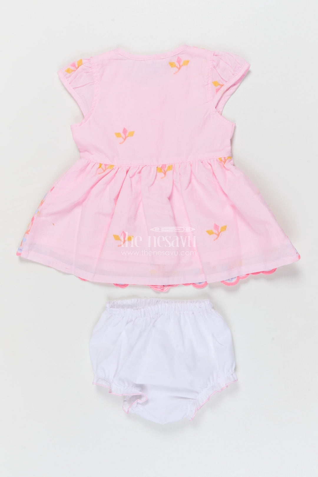 The Nesavu Baby Frocks Baby Frock for First Birthday and Festive Family Gatherings Nesavu Nesavu baby frock with thread embroidery for birthdays and festive occasions