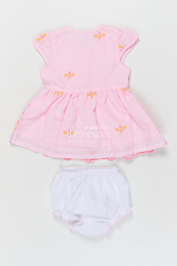 The Nesavu Baby Frocks Baby Frock for First Birthday and Festive Family Gatherings Nesavu Nesavu baby frock with thread embroidery for birthdays and festive occasions