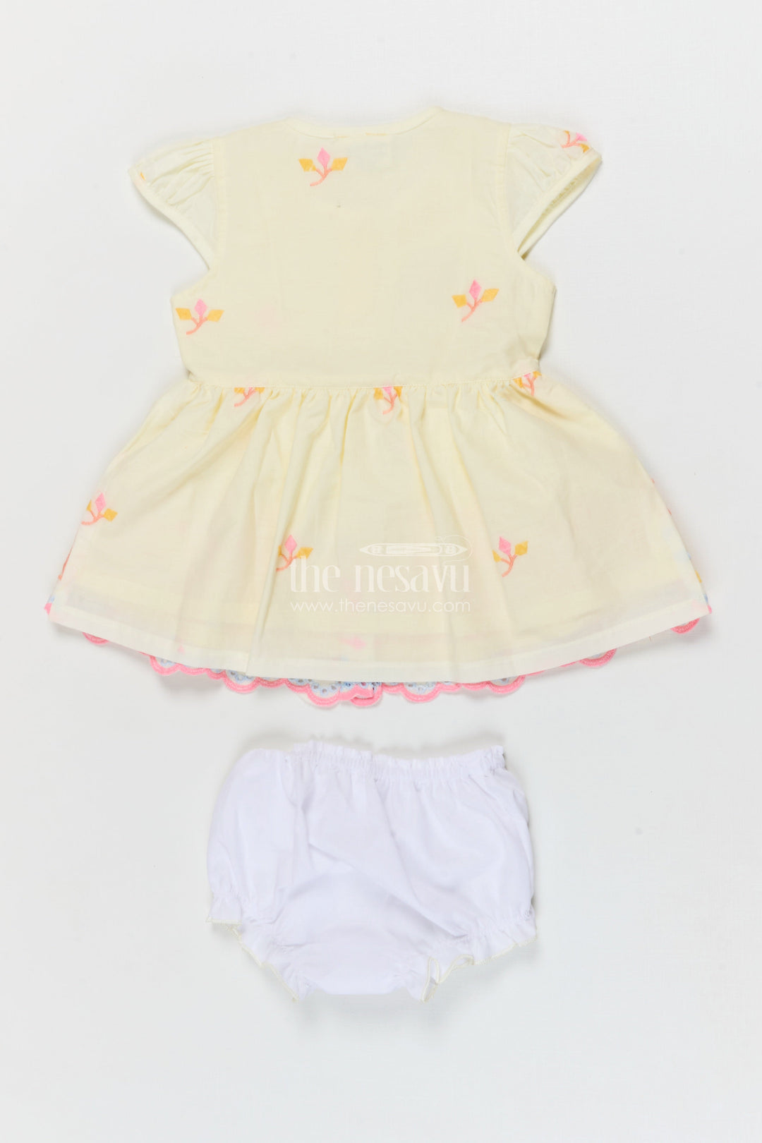 The Nesavu Baby Frocks Baby Frock for Outings and Everyday Celebrations Nesavu Nesavu embroidered baby frock in cotton for casual celebrations and playtime fun
