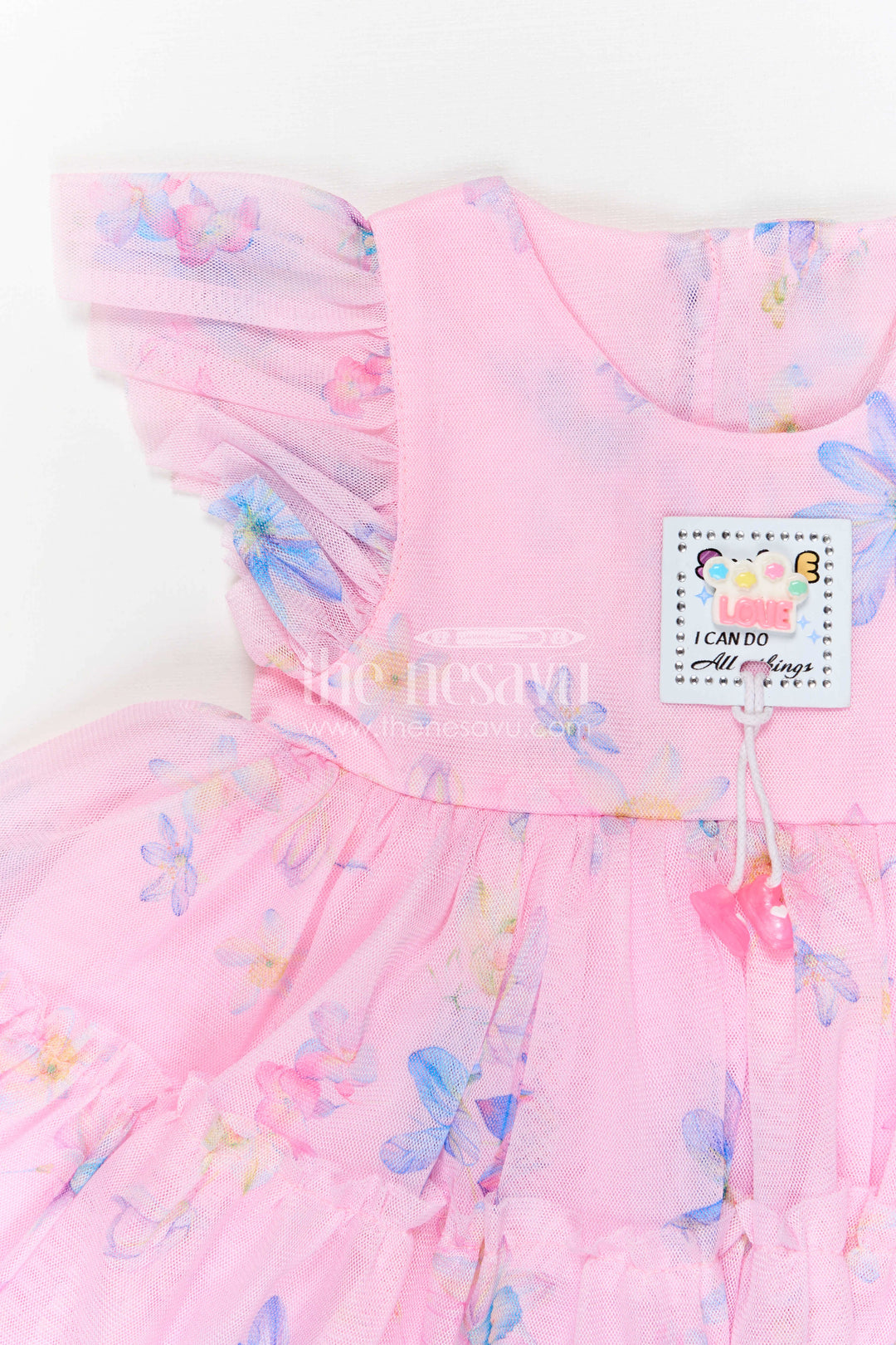 The Nesavu Baby Frocks Baby Girl Birthday Frock for Celebrations and Cake Smash Photos Nesavu Nesavu Baby Girl Birthday Frock For Celebrations And Baby Photoshoots With Soft Net Digital Print Design