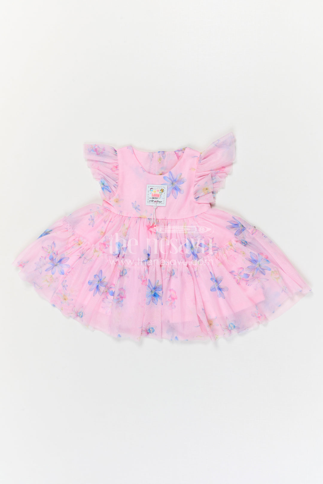 The Nesavu Baby Frocks Baby Girl Birthday Frock for Celebrations and Cake Smash Photos Nesavu Nesavu Baby Girl Birthday Frock For Celebrations And Baby Photoshoots With Soft Net Digital Print Design