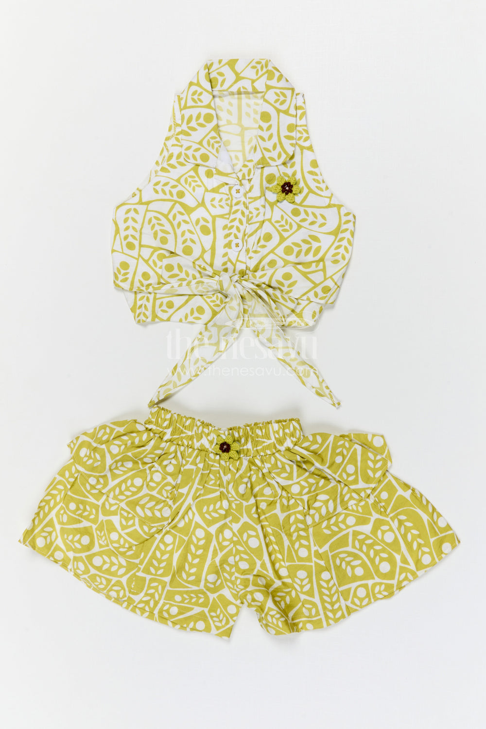 The Nesavu Baby Casual Sets Baby Girl Casual Outfit for Playtime and Daily Comfort Nesavu Nesavu baby girl casual outfit for playtime with georgette fabric and digital print lightweight daily wear