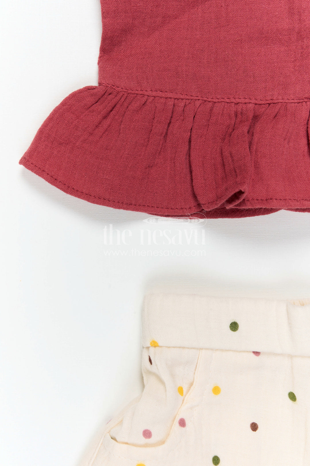 The Nesavu Baby Casual Sets Baby Girl Casual Outfit Set for Daily Wear and Outings Nesavu Nesavu Baby Girl Muslin Cotton Casual Set With Sleeveless Top And Printed Pants For Daily Wear Comfort