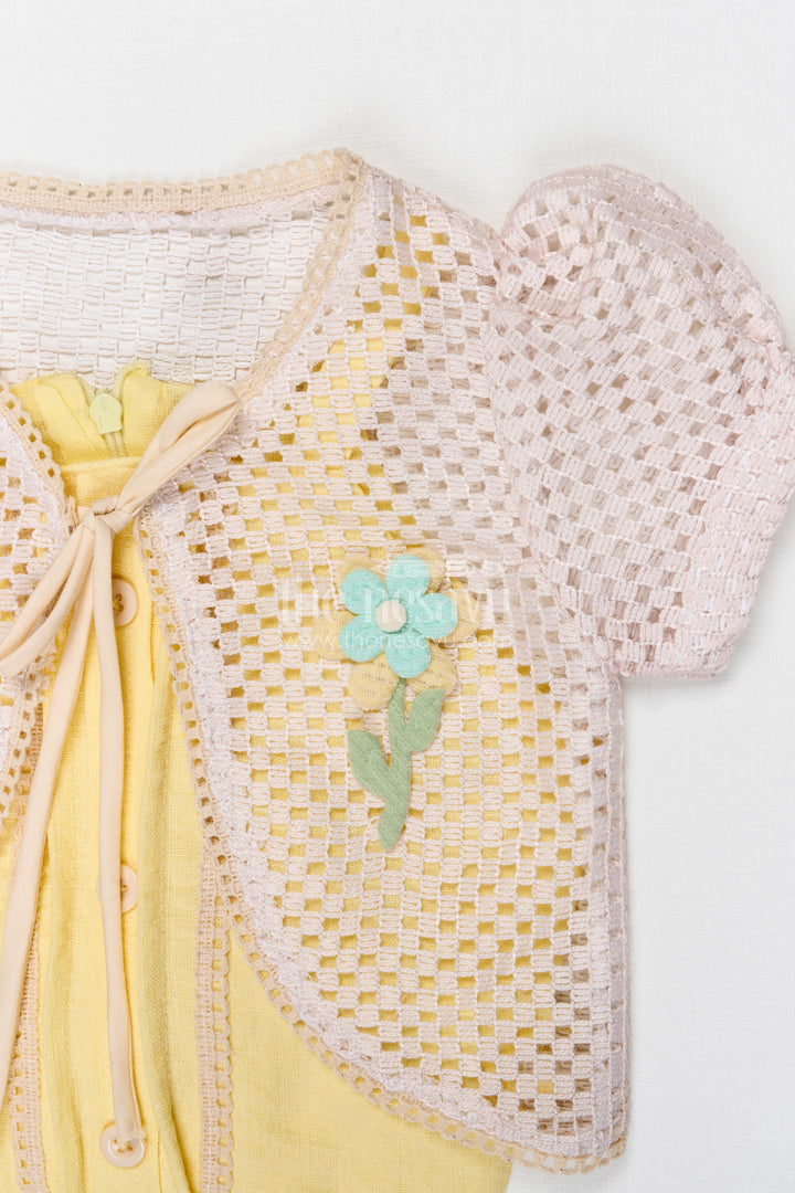 The Nesavu Girls Co-Ord Sets Baby Girl Co Ord Set for Playdates and Casual Day Outings Nesavu Nesavu baby girl co ord set for toddler playdates and summer outings with lace embroidery jacket in crepe cotton