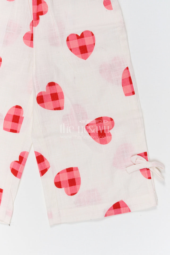 The Nesavu Girls Co-Ord Sets Baby Girl Co Ord Set for Summer Outings and Playdates Nesavu Nesavu baby girl cotton co ord set for toddler summer outings and playdates with heart digital print