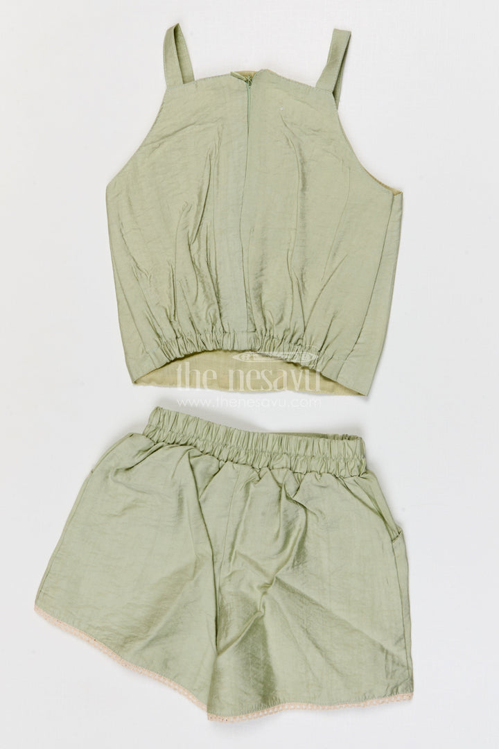 The Nesavu Girls Co-Ord Sets Baby Girl Co Ord Set for Summer Outings and Toddler Playtime Nesavu Nesavu baby girl co ord set for toddler summer outings and playdates in breathable crepe cotton designer print
