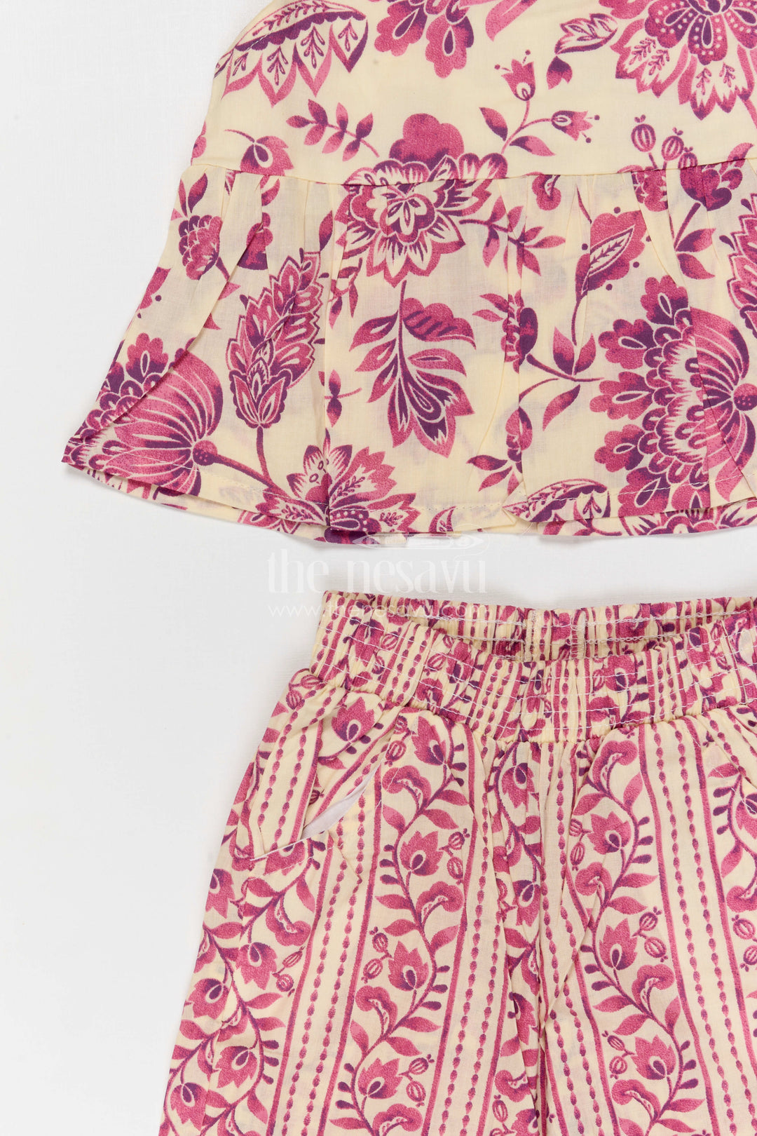 The Nesavu Girls Co-Ord Sets Baby Girl Co Ord Set for Toddler Summer Outings and Playdates Nesavu Nesavu baby girl cotton co ord set for toddler summer outings and playdates with paisley digital print