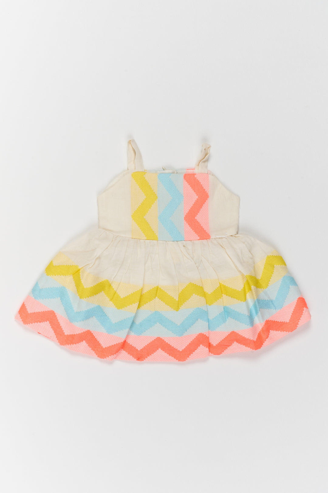 The Nesavu Baby Cotton Frocks Baby Girl Cotton Blend Frock for Birthdays Playdates and Cheerful Outings Nesavu 14 (6M) / Multicolor / Cotton Blend BFJ1019A-14 Nesavu Baby Girl Cotton Blend Frock For Birthdays Playdates Family Outings And Cheerful Celebrations