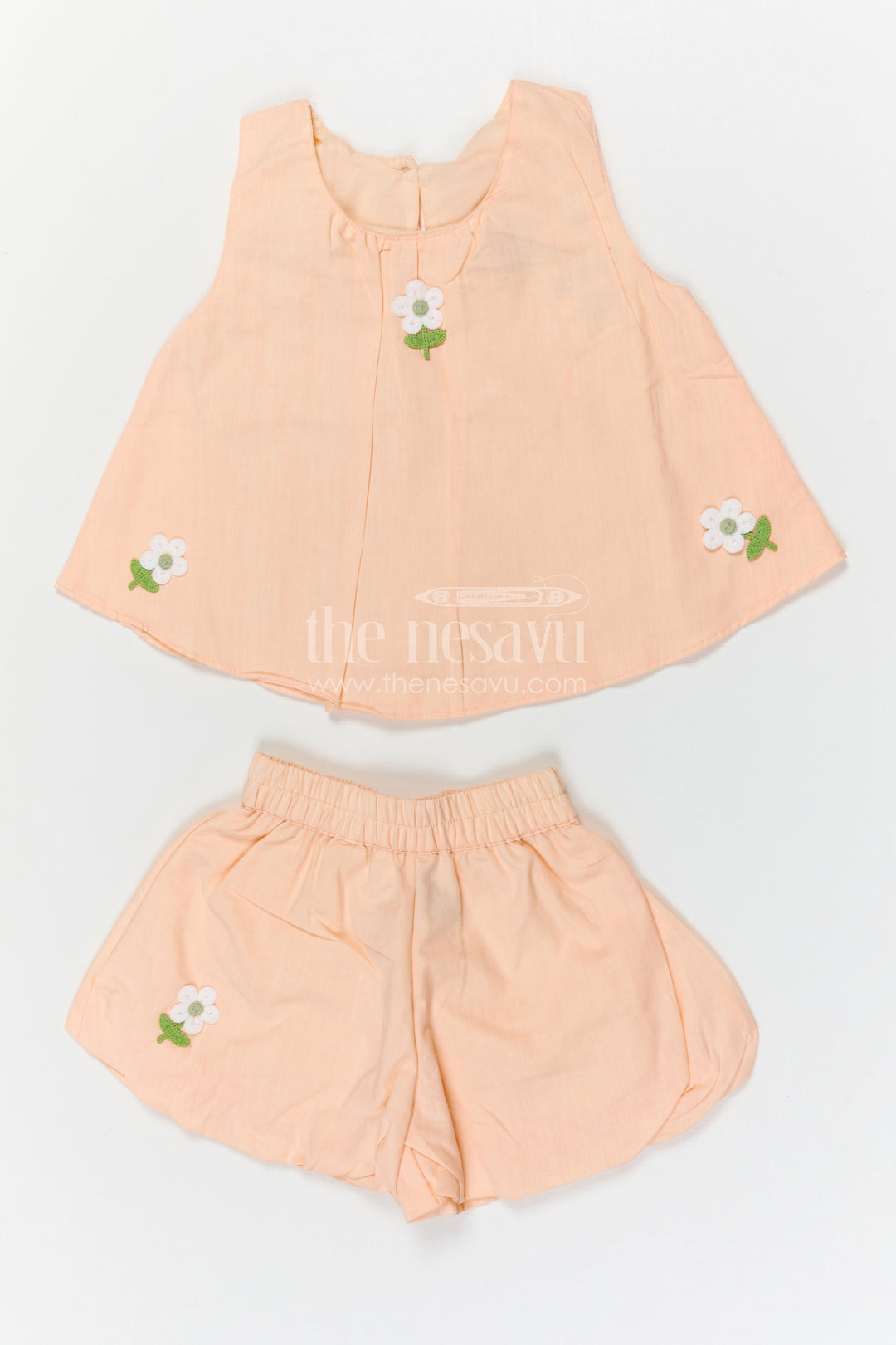 The Nesavu Baby Casual Sets Baby Girl Cotton Co Ord Set for Casual Outings and Playtime Nesavu Nesavu baby girl cotton co ord set for casual outings with thread embroidery breathable comfortable kids wear