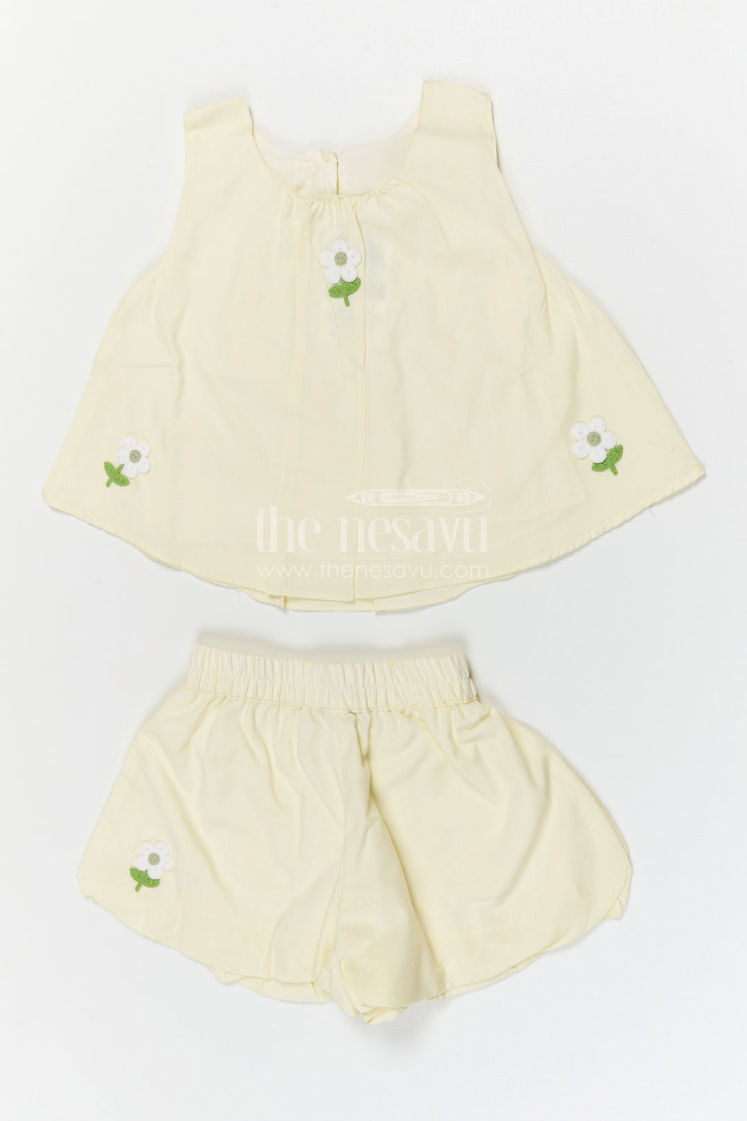 The Nesavu Baby Casual Sets Baby Girl Cotton Co Ord Set for Daily Wear and Comfort Nesavu Nesavu baby girl cotton co ord set for daily wear with thread embroidery soft breathable kids outfit