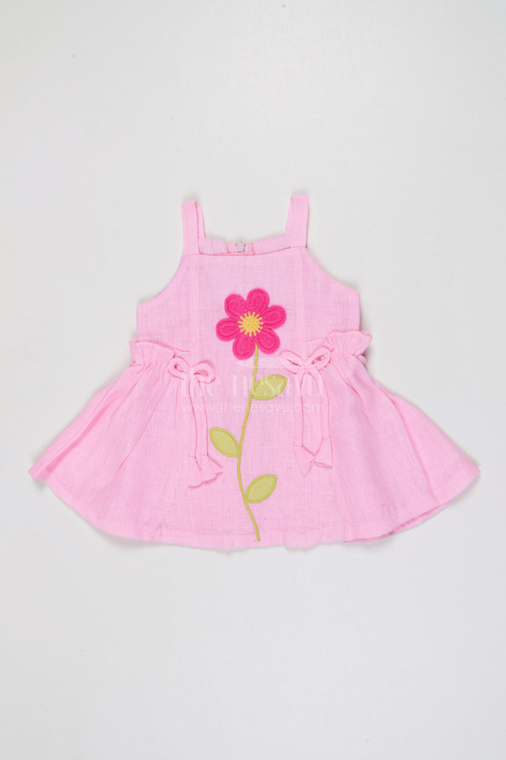 The Nesavu Baby Frocks Baby Girl Cotton Frock for Birthday and Playdates Nesavu 14 (6M) / Purple / Cotton BFJ953B-14 Nesavu Baby Girl Cotton Frock With Floral Applique For Birthdays Playdates And Summer Outings