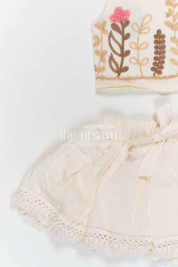 The Nesavu Baby Cotton Frocks Baby Girl Cotton Frock for Birthdays and Special Occasions Nesavu Nesavu baby girl cotton frock for birthdays with thread embroidery soft breathable fabric and flared design