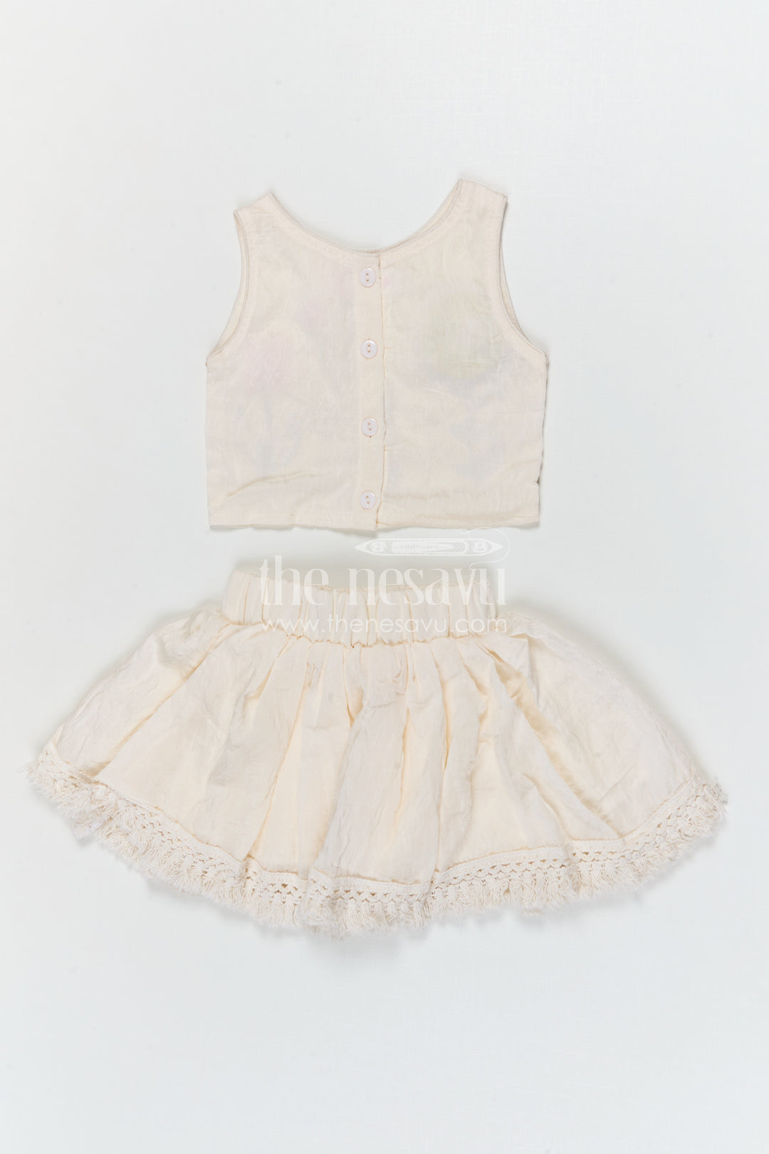 The Nesavu Baby Cotton Frocks Baby Girl Cotton Frock for Birthdays and Special Occasions Nesavu Nesavu baby girl cotton frock for birthdays with thread embroidery soft breathable fabric and flared design