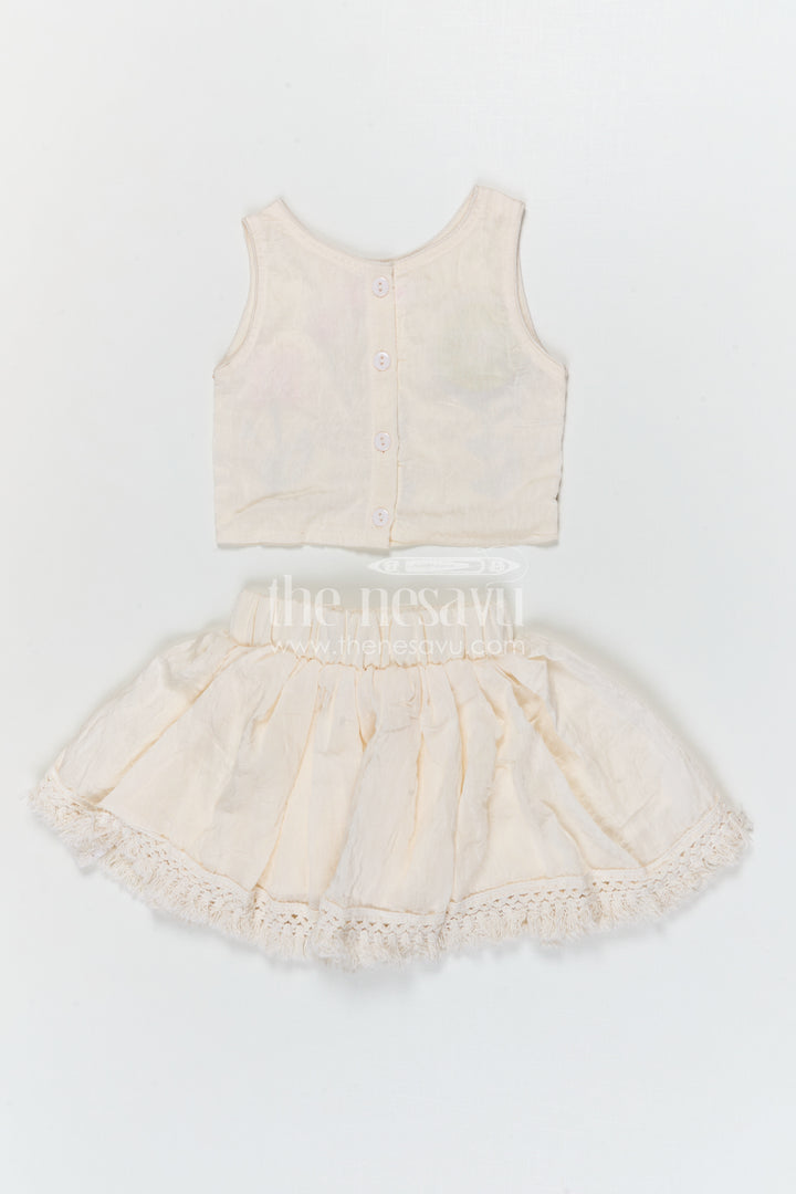 The Nesavu Baby Cotton Frocks Baby Girl Cotton Frock for Birthdays and Special Occasions Nesavu Nesavu baby girl cotton frock for birthdays with thread embroidery soft breathable fabric and flared design