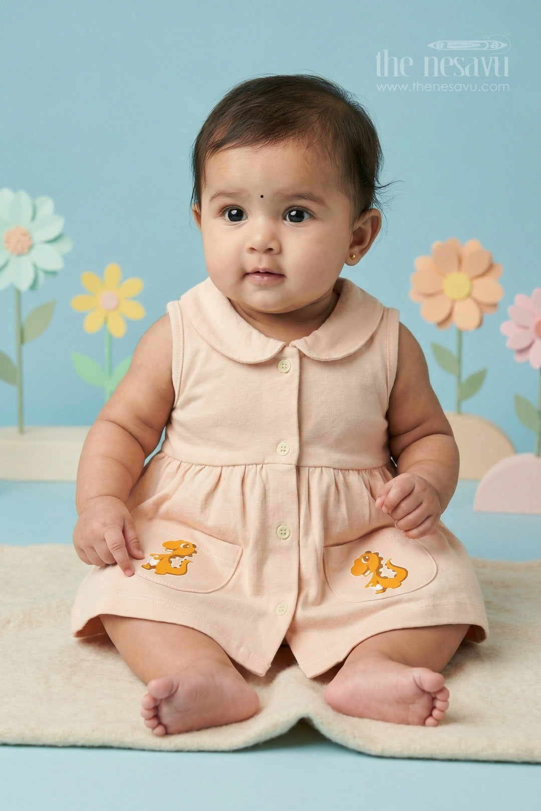 The Nesavu Baby Frocks Baby Girl Cotton Frock for Casual Daily Wear Nesavu 10 (NB) / Purple / Cotton BFJ940A-10 Nesavu Baby Girl Cotton Jersey Frock With Pocket Detail For Casual Daily Comfort