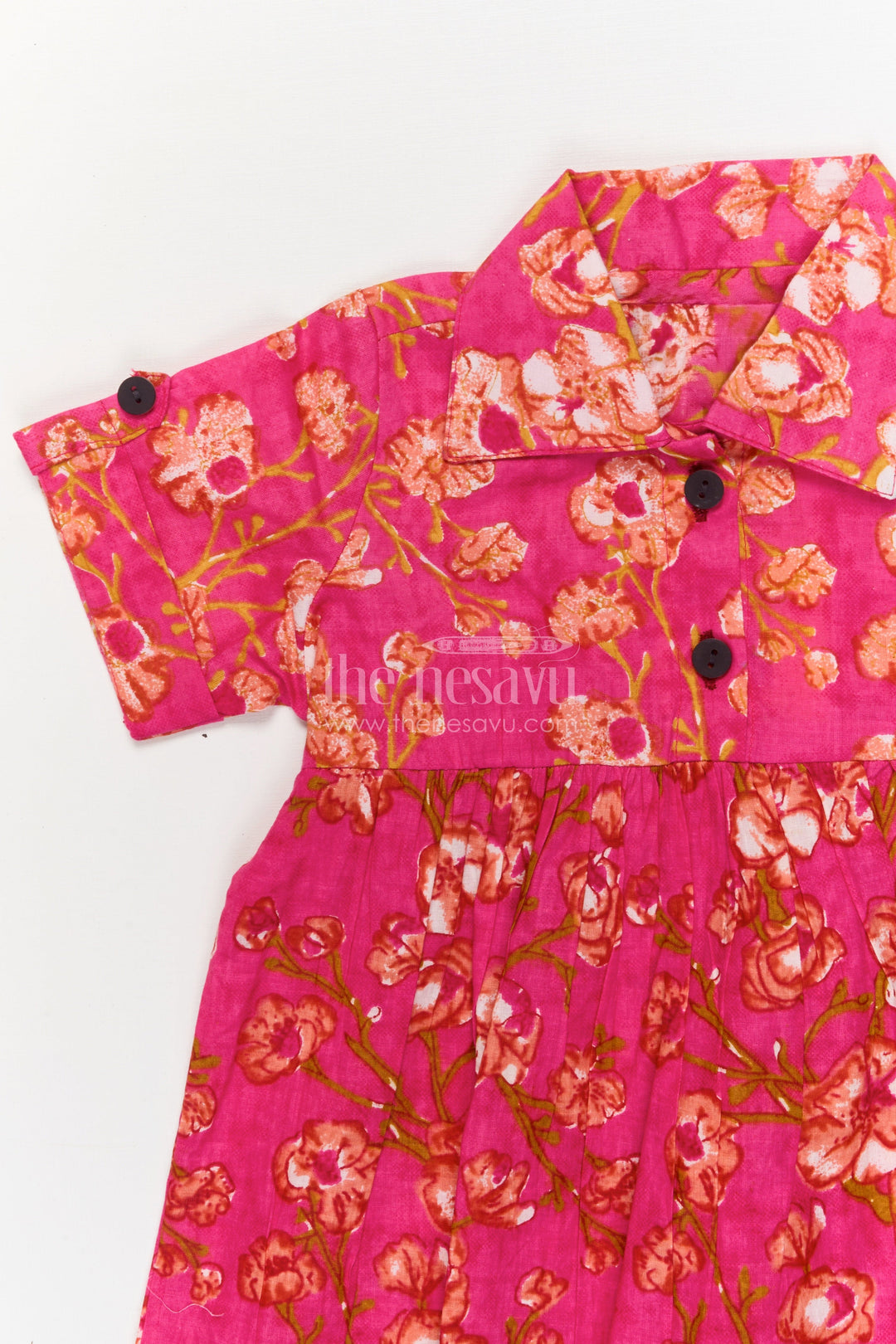 The Nesavu Girls Cotton Frock Baby Girl Cotton Frock for Casual Outings and Everyday Play Nesavu Nesavu baby girl cotton frock with floral print – comfortable everyday outfit for play and outings