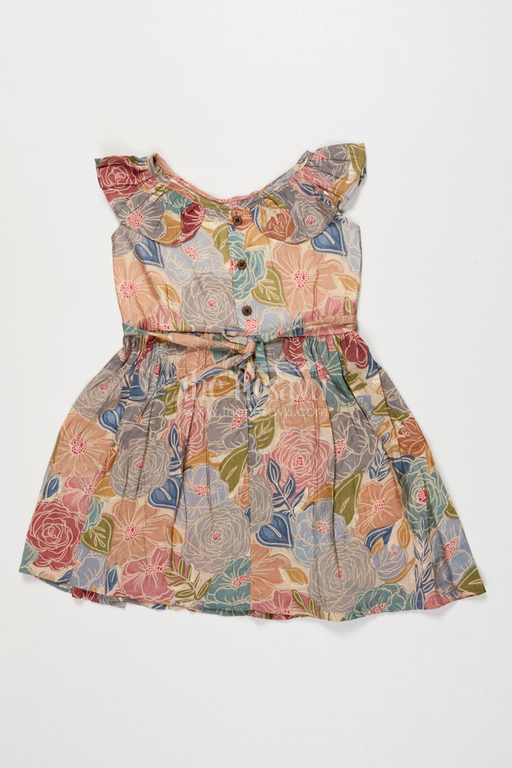 The Nesavu Girls Cotton Frock Baby Girl Cotton Frock for Casual Outings and Playdates Nesavu Nesavu baby girl cotton frock with digital floral print for playdates and everyday wear