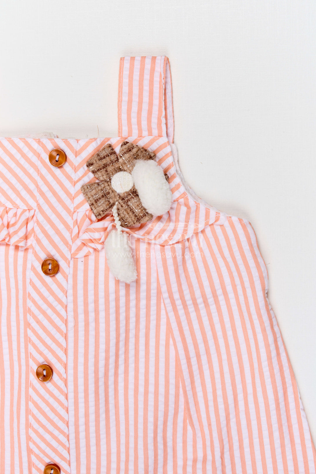 The Nesavu Girls Cotton Frock Baby Girl Cotton Frock for Casual Outings and Summer Play Nesavu Nesavu baby girl seer sucker cotton frock for summer play and casual outings with button front style