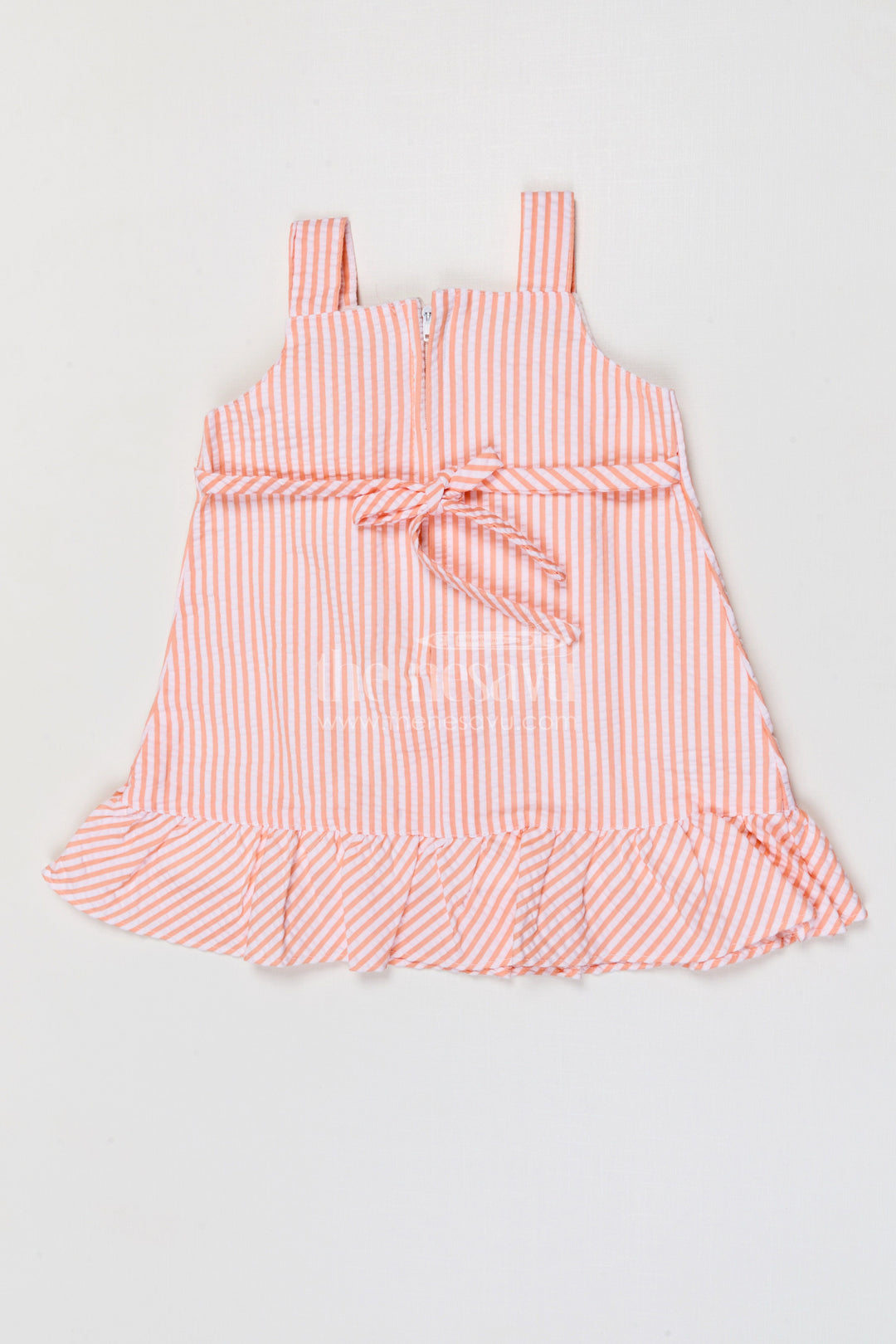 The Nesavu Girls Cotton Frock Baby Girl Cotton Frock for Casual Outings and Summer Play Nesavu Nesavu baby girl seer sucker cotton frock for summer play and casual outings with button front style