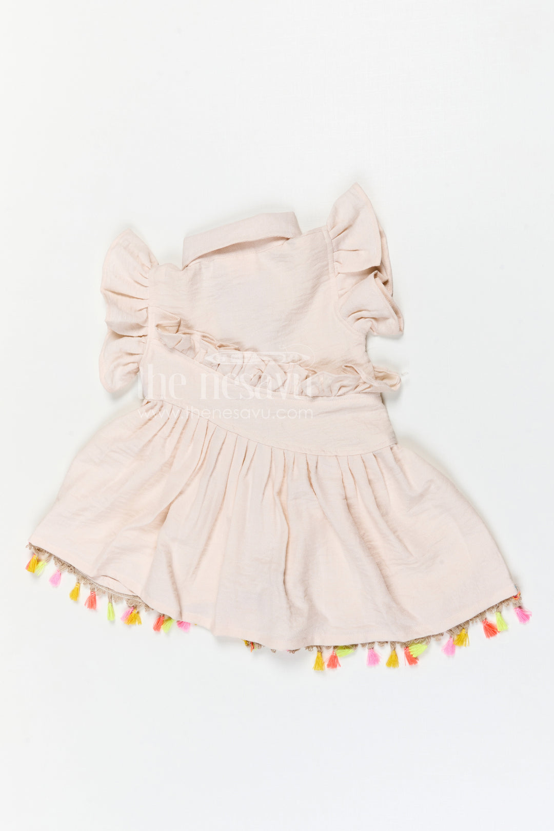 The Nesavu Girls Cotton Frock Baby Girl Cotton Frock for Casual Wear and Playtime Outings Nesavu Nesavu baby girl cotton frock for casual wear with rayon cotton fabric and thread embroidery lightweight comfort fit