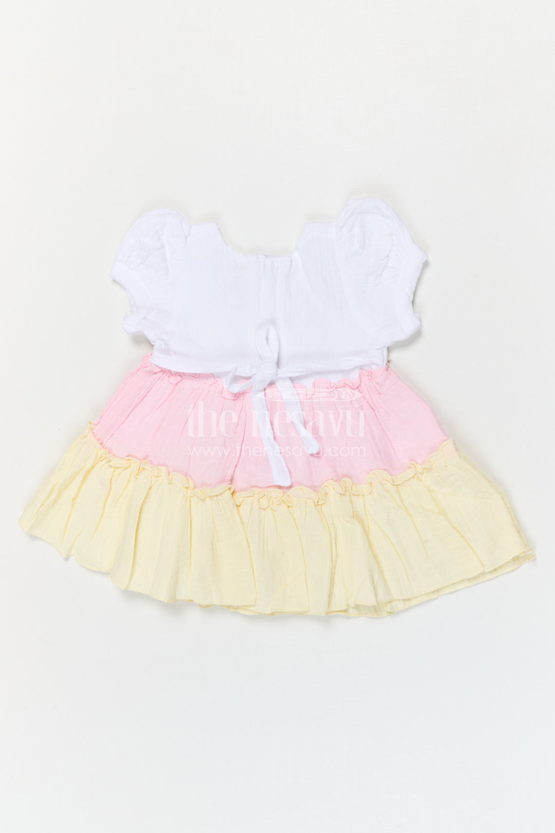 The Nesavu Baby Cotton Frocks Baby Girl Cotton Frock for Everyday Outings and Family Visits Nesavu Nesavu baby girl muslin cotton frock for everyday outings with breathable layered design