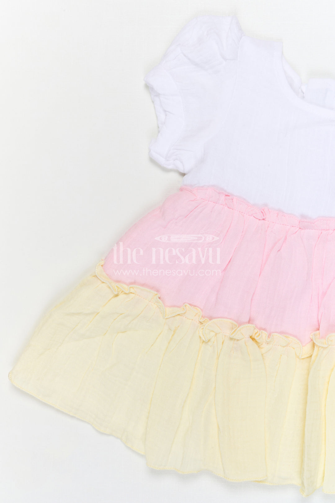 The Nesavu Baby Cotton Frocks Baby Girl Cotton Frock for Everyday Outings and Family Visits Nesavu Nesavu baby girl muslin cotton frock for everyday outings with breathable layered design