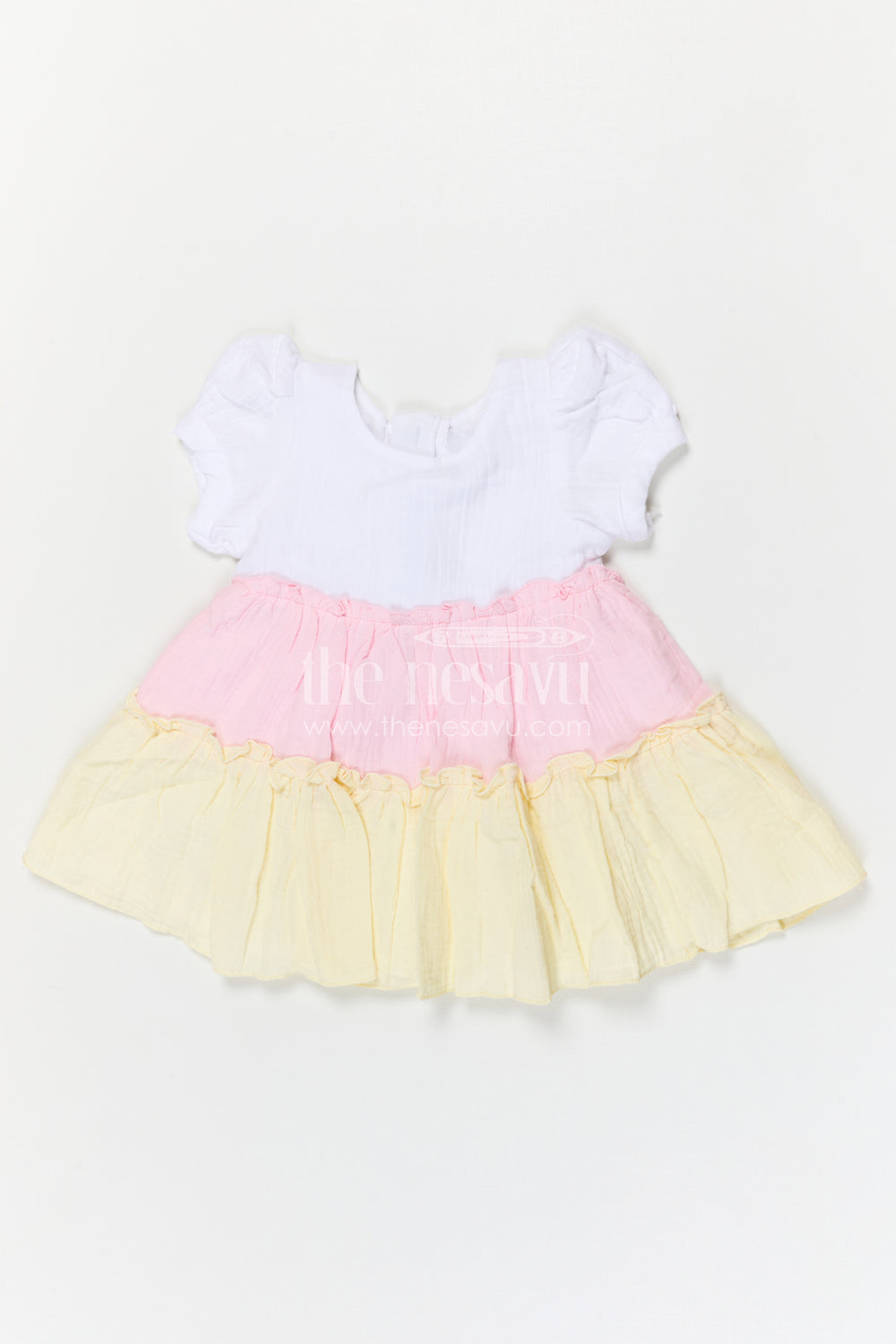 The Nesavu Baby Cotton Frocks Baby Girl Cotton Frock for Everyday Outings and Family Visits Nesavu Nesavu baby girl muslin cotton frock for everyday outings with breathable layered design
