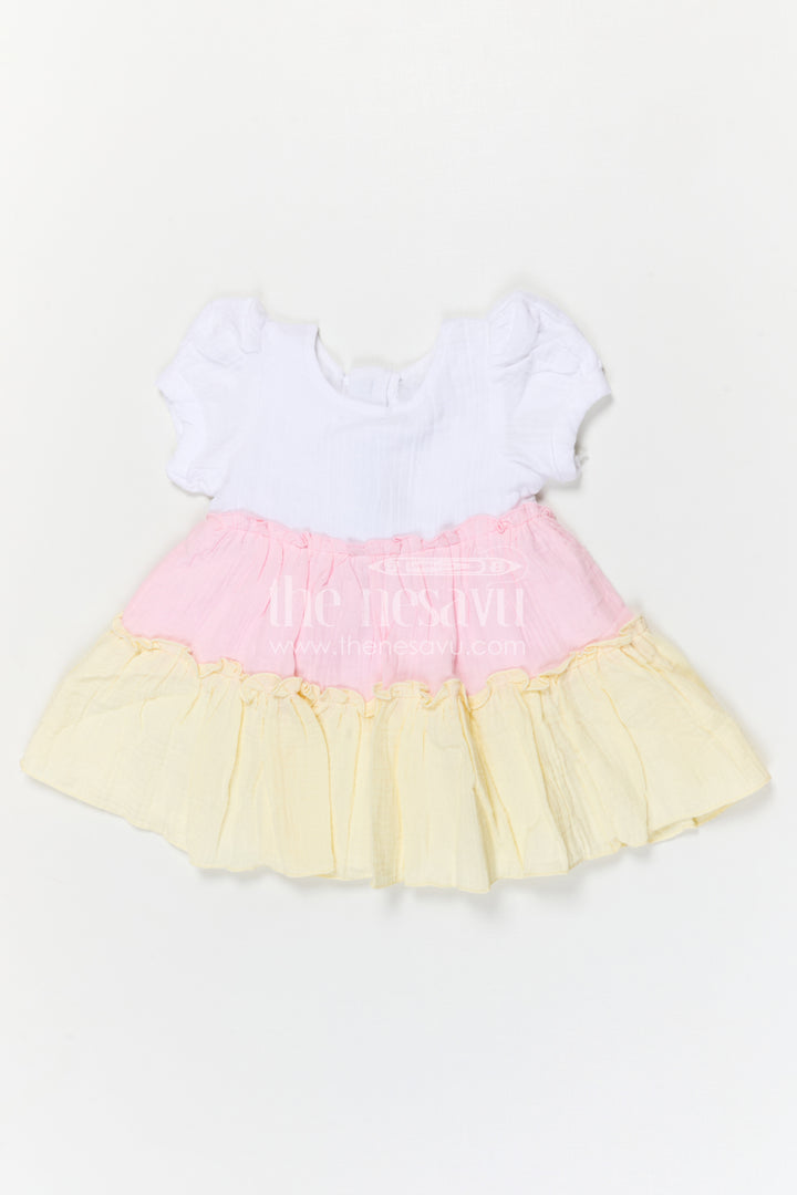 The Nesavu Baby Cotton Frocks Baby Girl Cotton Frock for Everyday Outings and Family Visits Nesavu Nesavu baby girl muslin cotton frock for everyday outings with breathable layered design