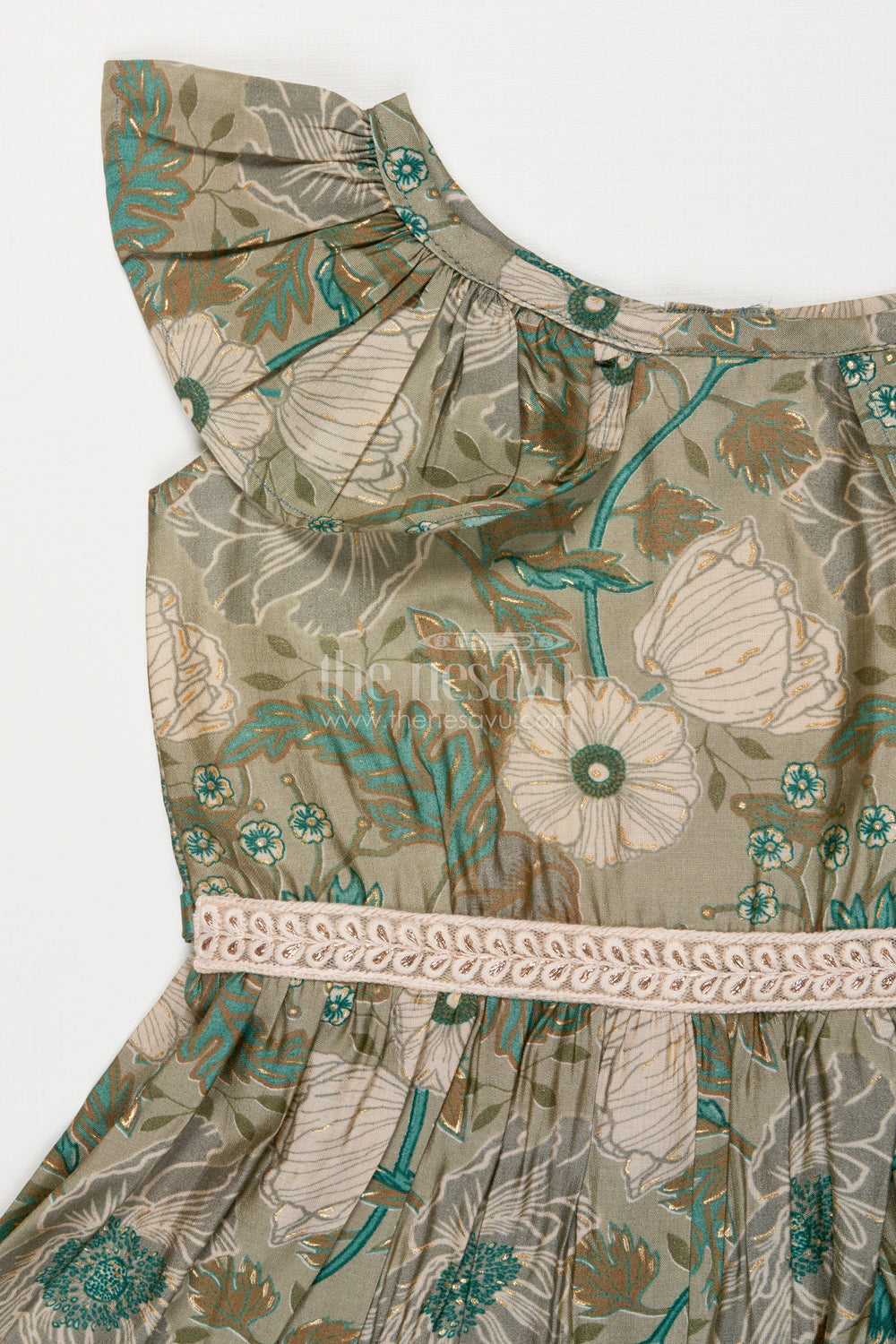 The Nesavu Girls Cotton Frock Baby Girl Cotton Frock for Everyday Outings and Festive Visits Nesavu Nesavu baby girl cotton frock with digital floral print for festive family outings