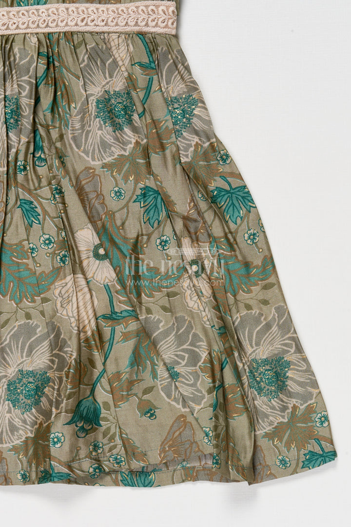 The Nesavu Girls Cotton Frock Baby Girl Cotton Frock for Everyday Outings and Festive Visits Nesavu Nesavu baby girl cotton frock with digital floral print for festive family outings