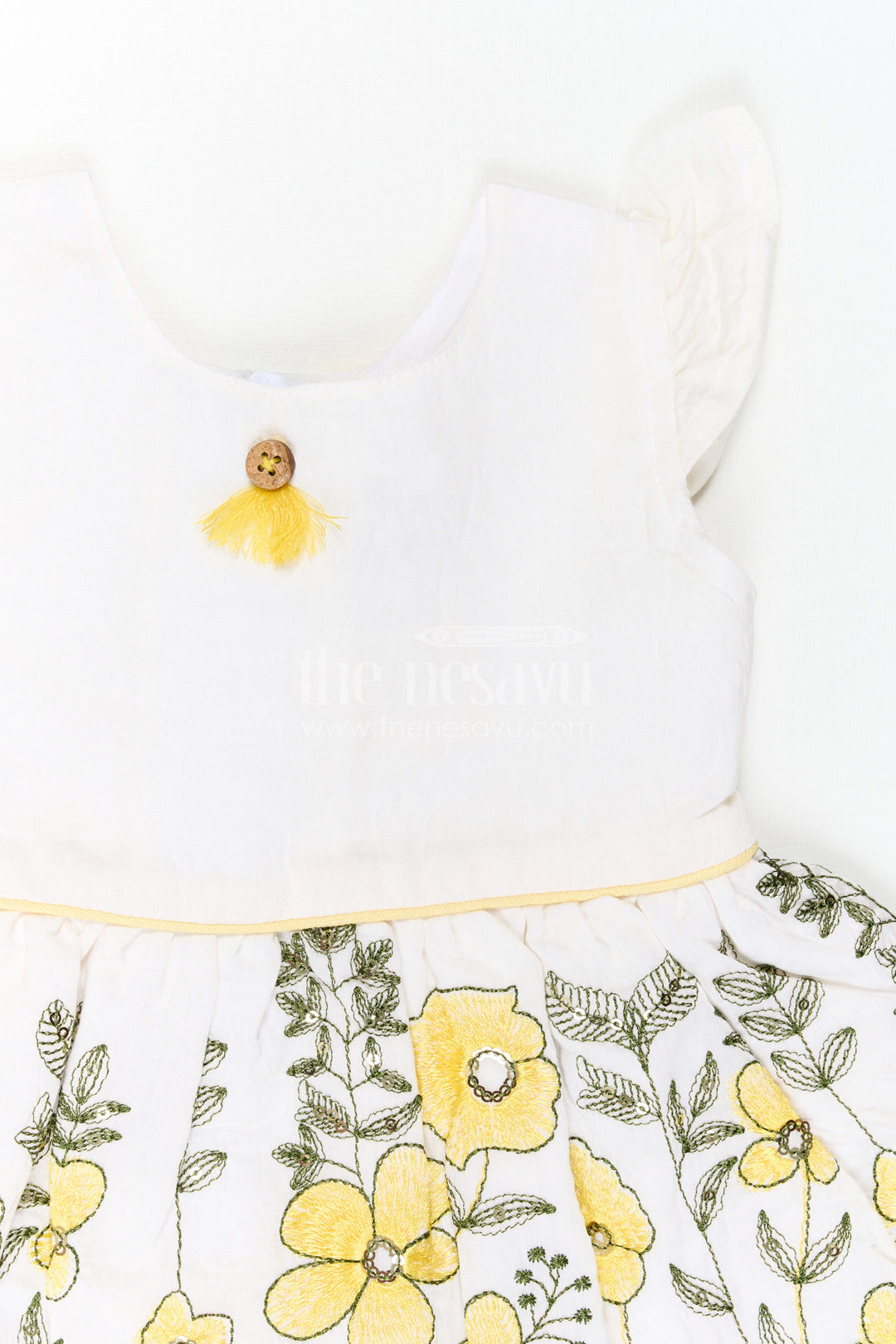The Nesavu Baby Cotton Frocks Baby Girl Cotton Frock for Family Day Outings Nesavu Nesavu Baby Girl Cotton Frock For Family Day Outings With Thread Embroidery And Soft Flare