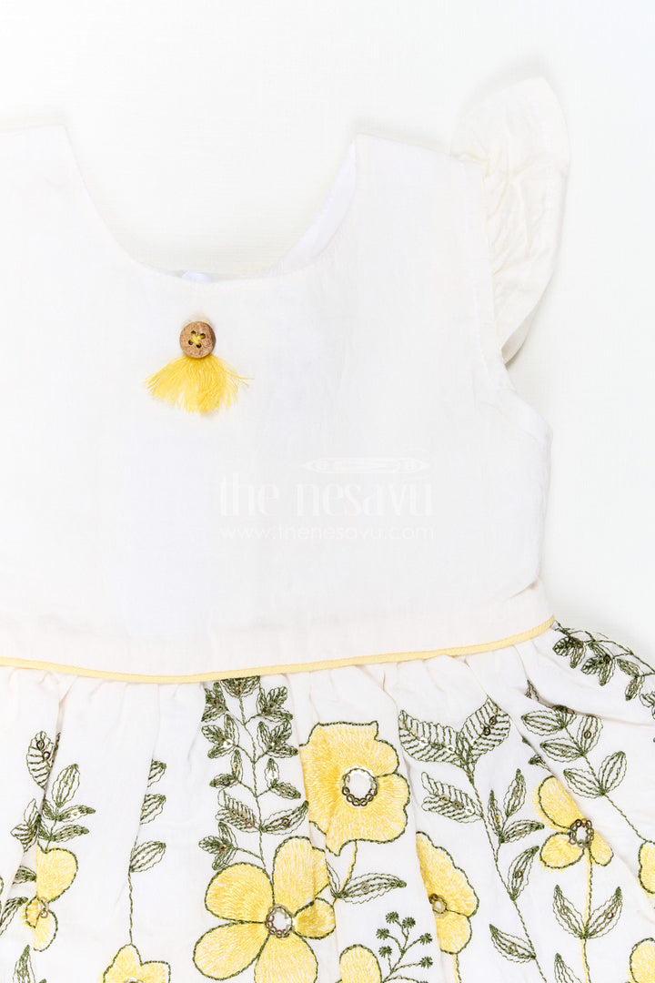 The Nesavu Baby Cotton Frocks Baby Girl Cotton Frock for Family Day Outings Nesavu Nesavu Baby Girl Cotton Frock For Family Day Outings With Thread Embroidery And Soft Flare