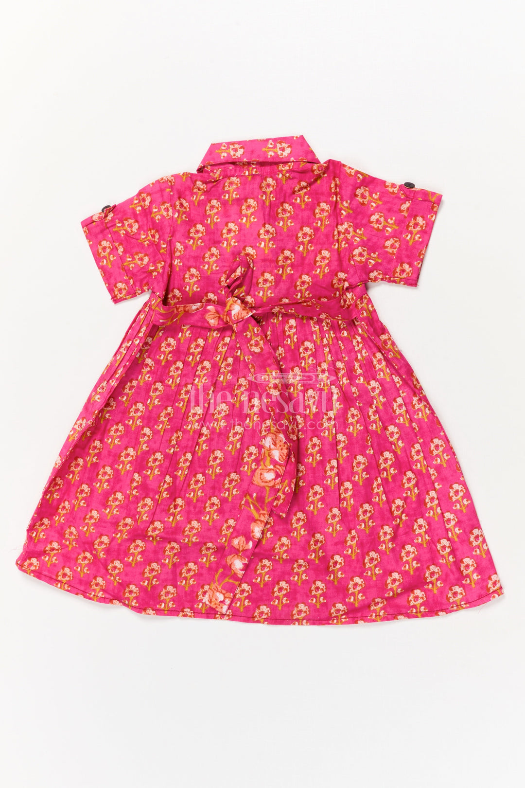 The Nesavu Girls Cotton Frock Baby Girl Cotton Frock for Festive Gatherings and Everyday Charm Nesavu Nesavu baby girl pink cotton frock with puff sleeves for festive gatherings and photoshoots