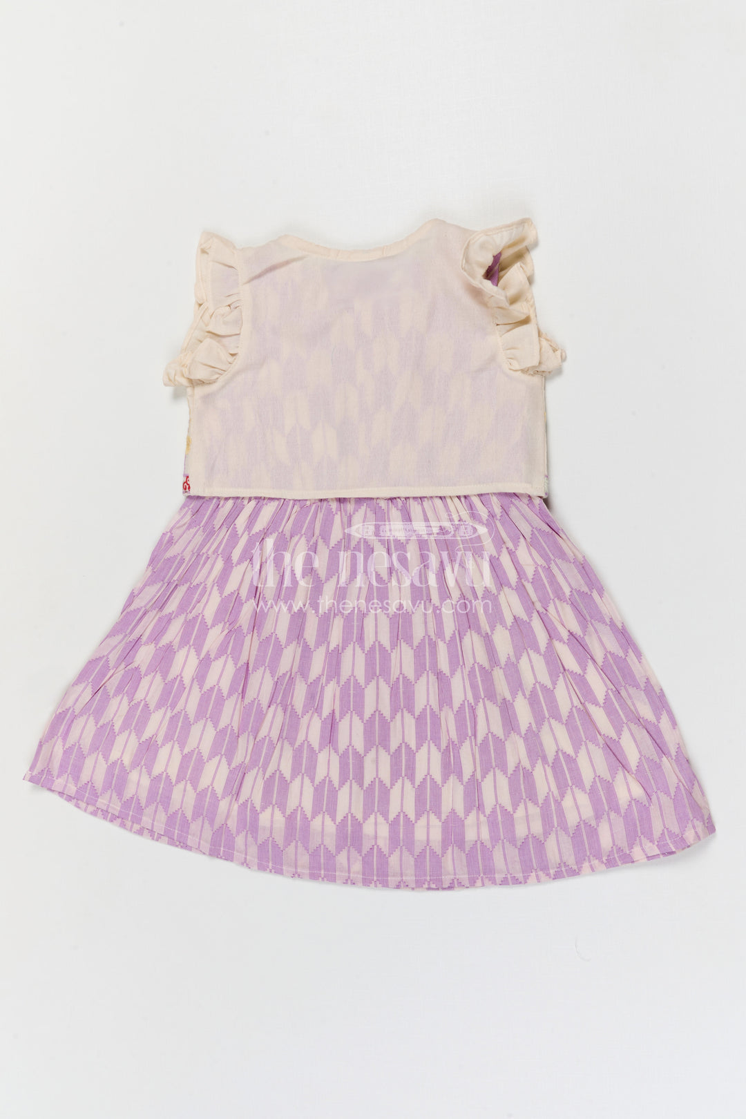 The Nesavu Girls Cotton Frock Baby Girl Cotton Frock for Festive Outings and Special Occasions Nesavu Nesavu baby girl cotton frock with embroidered jacket style for festive outings and special occasions